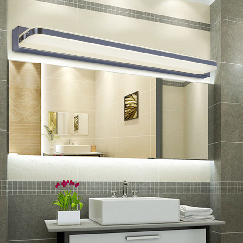 Lisslune | Modernism LED Wall Sconce Nickel Extended Wall Lighting with Stainless Steel Shade in Warm/White Light, 16"/19.5" L