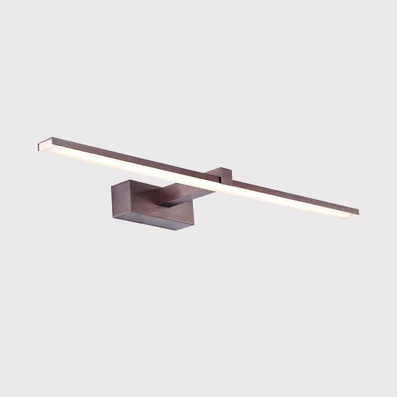Lisslune | Tubular Vanity Lighting Contemporary Metallic LED Coffee Wall Mount Light Fixture in Warm/White Light, 16.5"/20.5" L