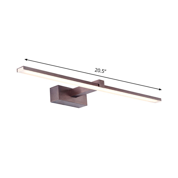 Lisslune | Tubular Vanity Lighting Contemporary Metallic LED Coffee Wall Mount Light Fixture in Warm/White Light, 16.5"/20.5" L