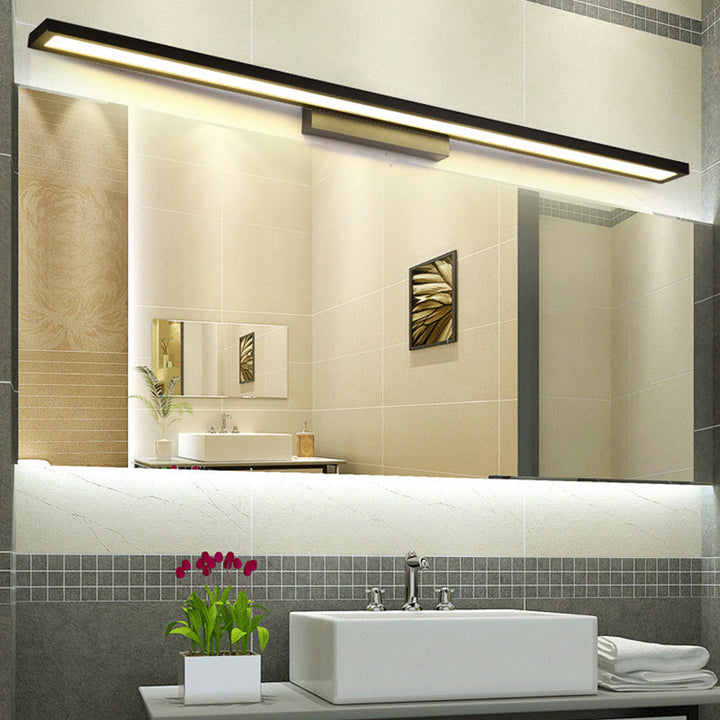 Lisslune | Tube Bathroom Vanity Lamp Metal LED Minimal Vanity Light Fixture in Black/Silver, Warm/White Light