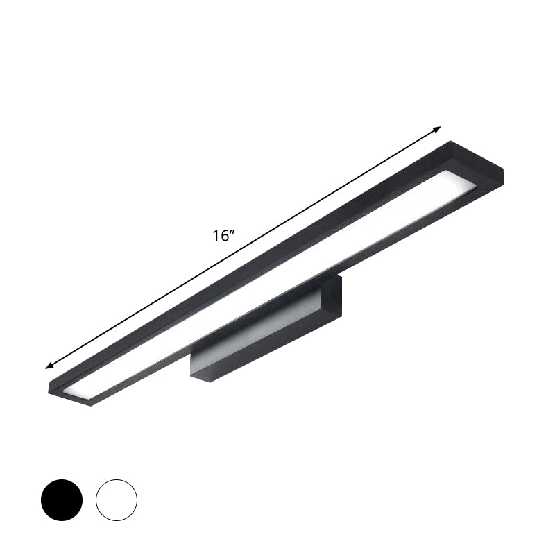 Lisslune | Tube Bathroom Vanity Lamp Metal LED Minimal Vanity Light Fixture in Black/Silver, Warm/White Light