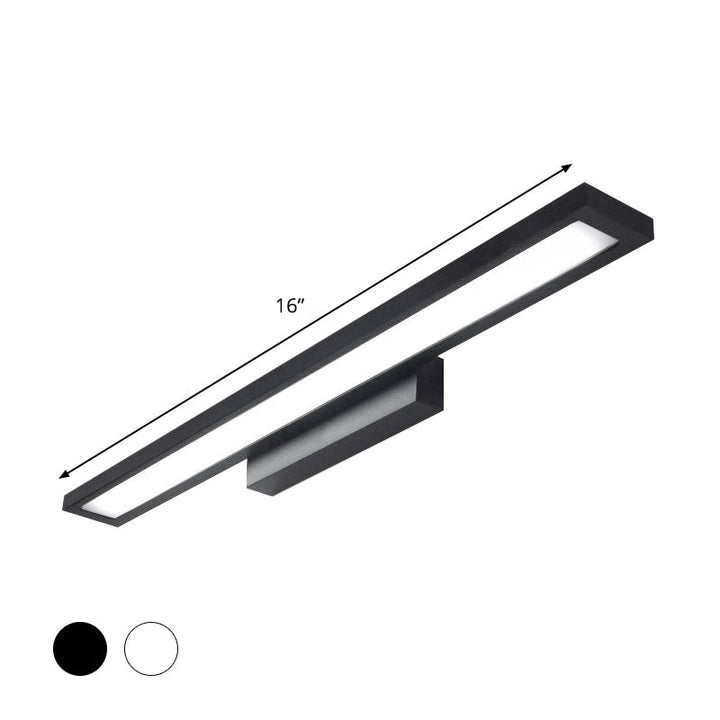 Lisslune | Tube Bathroom Vanity Lamp Metal LED Minimal Vanity Light Fixture in Black/Silver, Warm/White Light