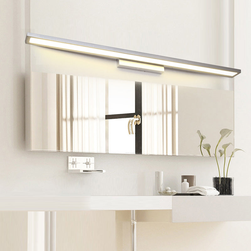 Lisslune | Tube Bathroom Vanity Lamp Metal LED Minimal Vanity Light Fixture in Black/Silver, Warm/White Light
