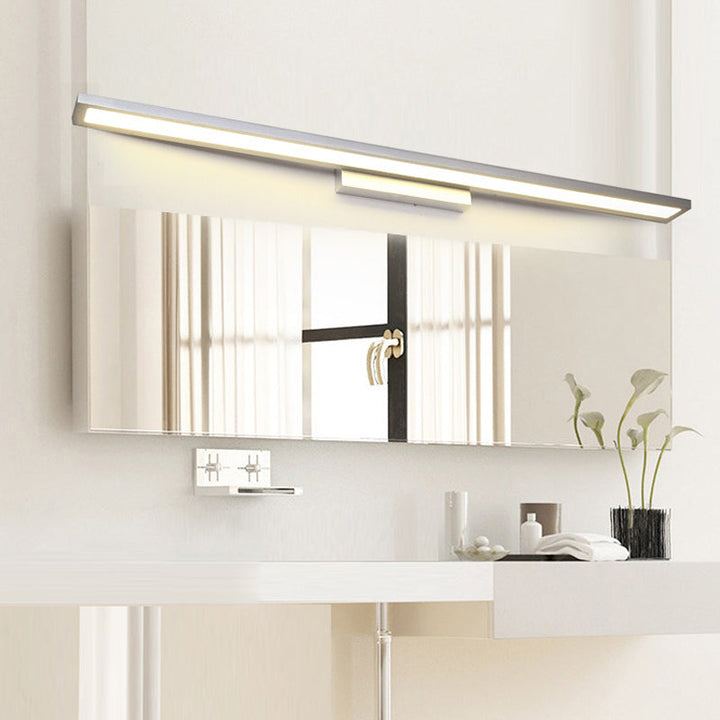 Lisslune | Tube Bathroom Vanity Lamp Metal LED Minimal Vanity Light Fixture in Black/Silver, Warm/White Light