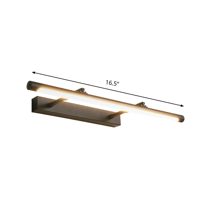 Lisslune | Metal rod Wall-mounted Vanity Light Minimalist 16.5"/24.5" L LED Black Wall Lamp in Warm/White Light for the Bathroom