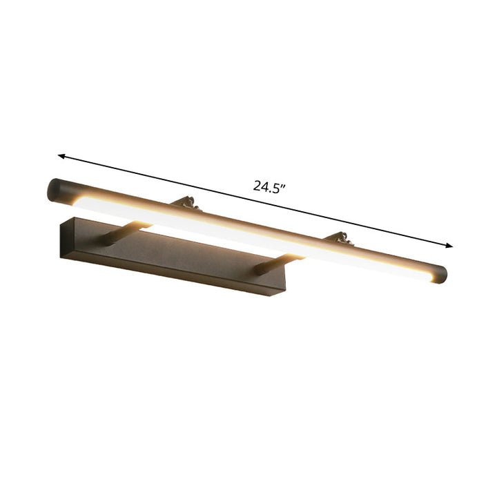 Lisslune | Metal rod Wall-mounted Vanity Light Minimalist 16.5"/24.5" L LED Black Wall Lamp in Warm/White Light for the Bathroom