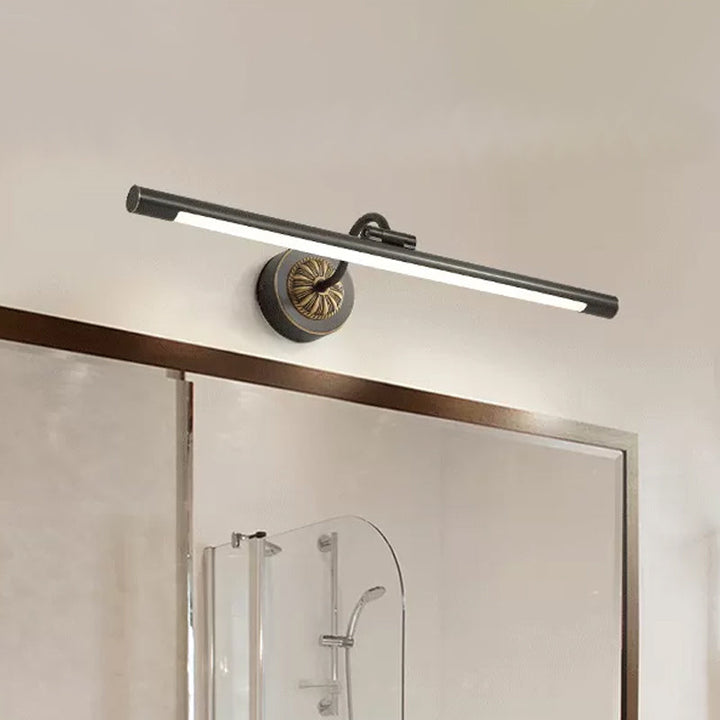 Lisslune | 17"/22" Width Elongated Wall Lamp Simplicity Metal LED Black Vanity Mirror Light with Swivel Arm