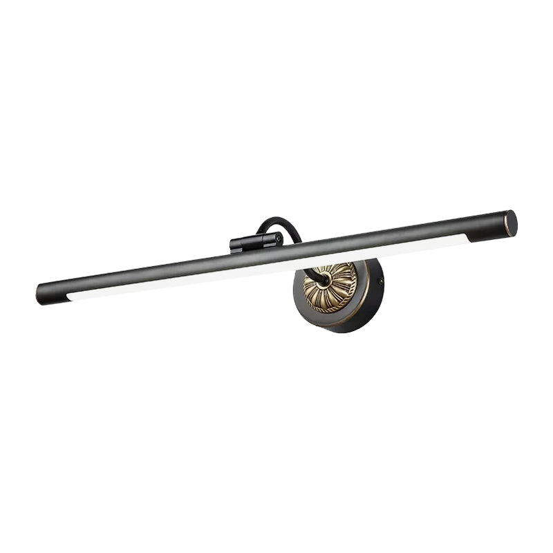 Lisslune | 17"/22" Width Elongated Wall Lamp Simplicity Metal LED Black Vanity Mirror Light with Swivel Arm