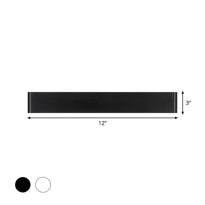 Lisslune | Modernism Rectangle Vanity Wall Light Black/White Aluminum LED Living Room Wall Mount Lamp in Warm/White Light