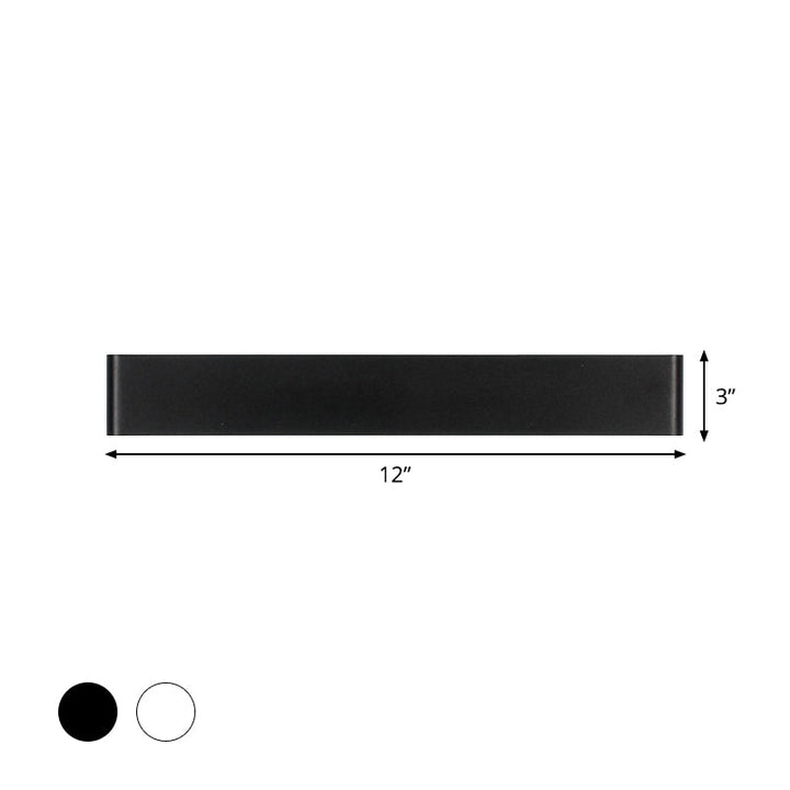 Lisslune | Modernism Rectangle Vanity Wall Light Black/White Aluminum LED Living Room Wall Mount Lamp in Warm/White Light