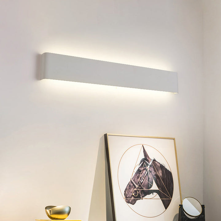 Lisslune | Modernism Rectangle Vanity Wall Light Black/White Aluminum LED Living Room Wall Mount Lamp in Warm/White Light