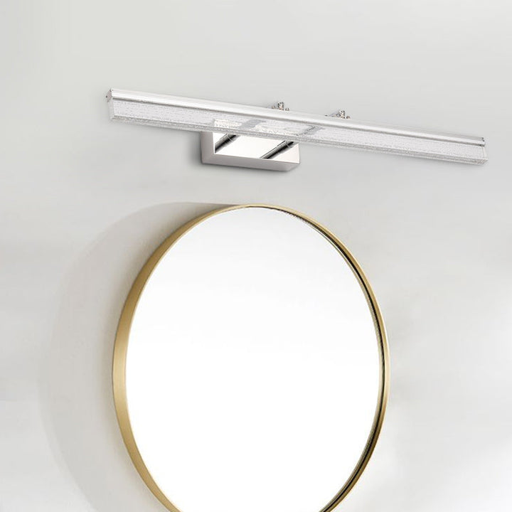 Lisslune | Linear Shower Room Bathroom Light Acrylic LED Contemporary Vanity Lighting Ideas in Chrome with Double Arm, Warm/White Light