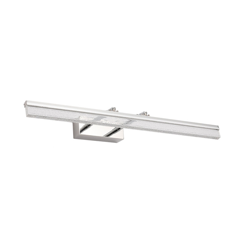 Lisslune | Linear Shower Room Bathroom Light Acrylic LED Contemporary Vanity Lighting Ideas in Chrome with Double Arm, Warm/White Light