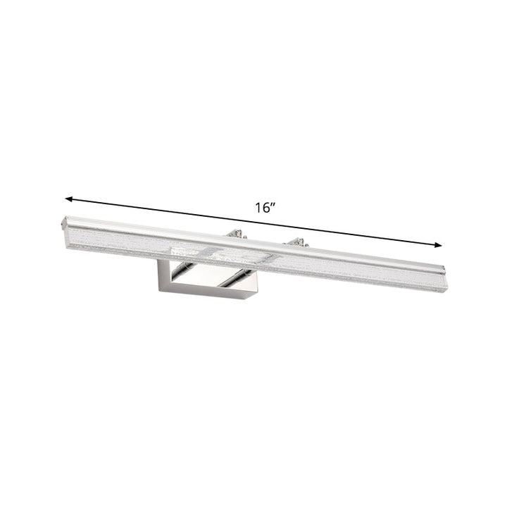 Lisslune | Linear Shower Room Bathroom Light Acrylic LED Contemporary Vanity Lighting Ideas in Chrome with Double Arm, Warm/White Light