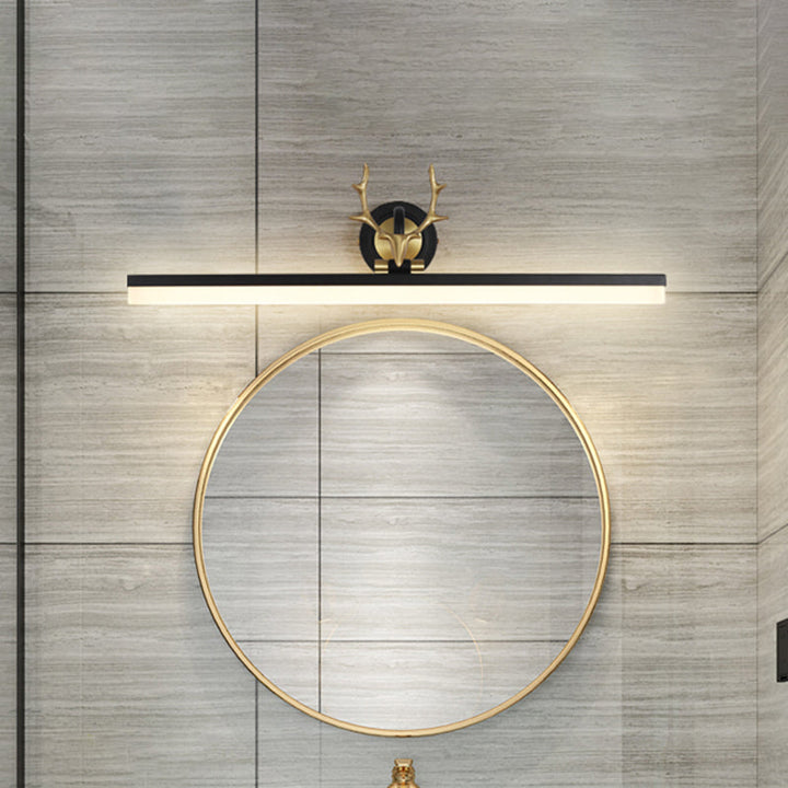 Lisslune | Simplicity LED Antler Wall Mount Lamp Black Linear Vanity Light with Acrylic Shade in Warm/White Light