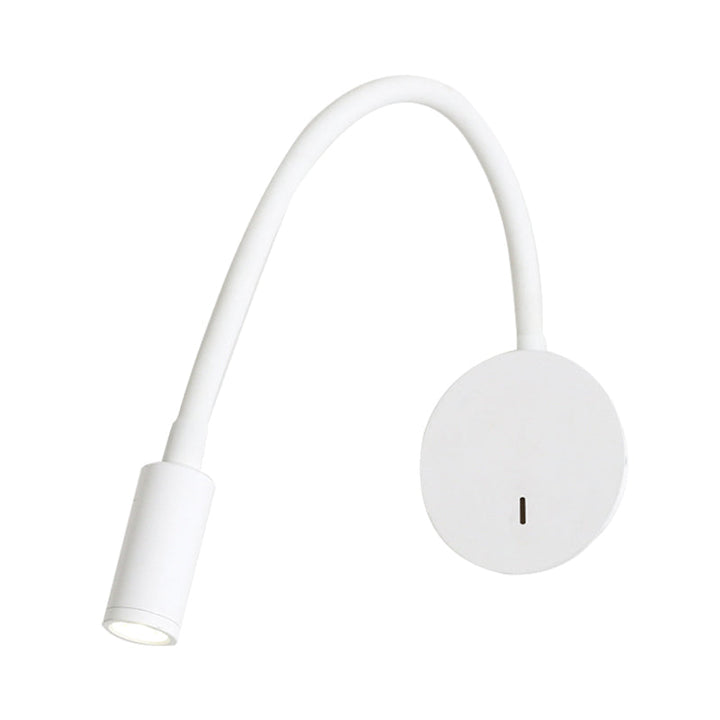 Skørter | Adjustable Cylinder Reading Wall Light Contemporary Silicone and Metal LED Black/White Wall Lamp