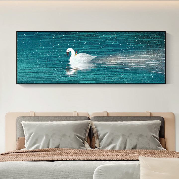 Lisslune | Wild Animal Wrapped Canvas Textured Tropical Style Bedroom Painting in Bright Color