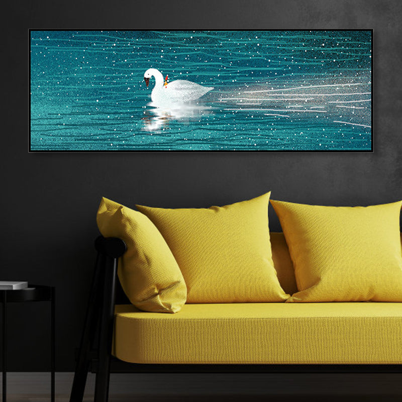 Lisslune | Wild Animal Wrapped Canvas Textured Tropical Style Bedroom Painting in Bright Color