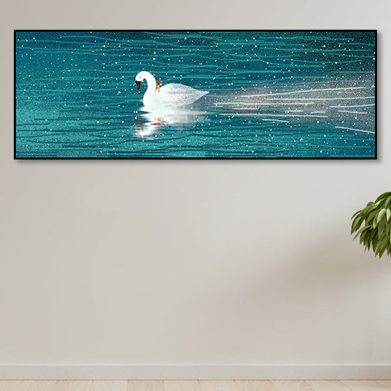 Lisslune | Wild Animal Wrapped Canvas Textured Tropical Style Bedroom Painting in Bright Color