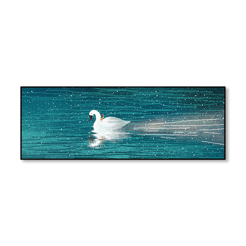 Lisslune | Wild Animal Wrapped Canvas Textured Tropical Style Bedroom Painting in Bright Color