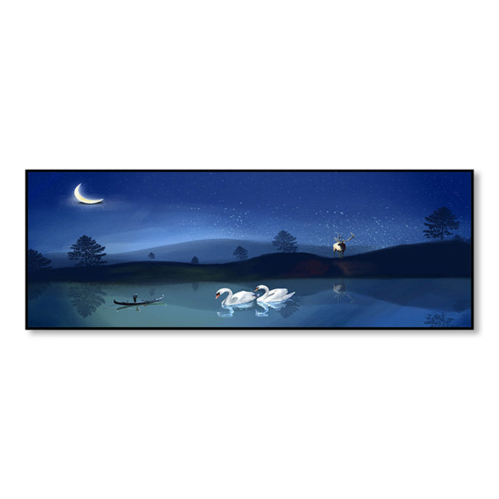 Lisslune | Wild Animal Wrapped Canvas Textured Tropical Style Bedroom Painting in Bright Color
