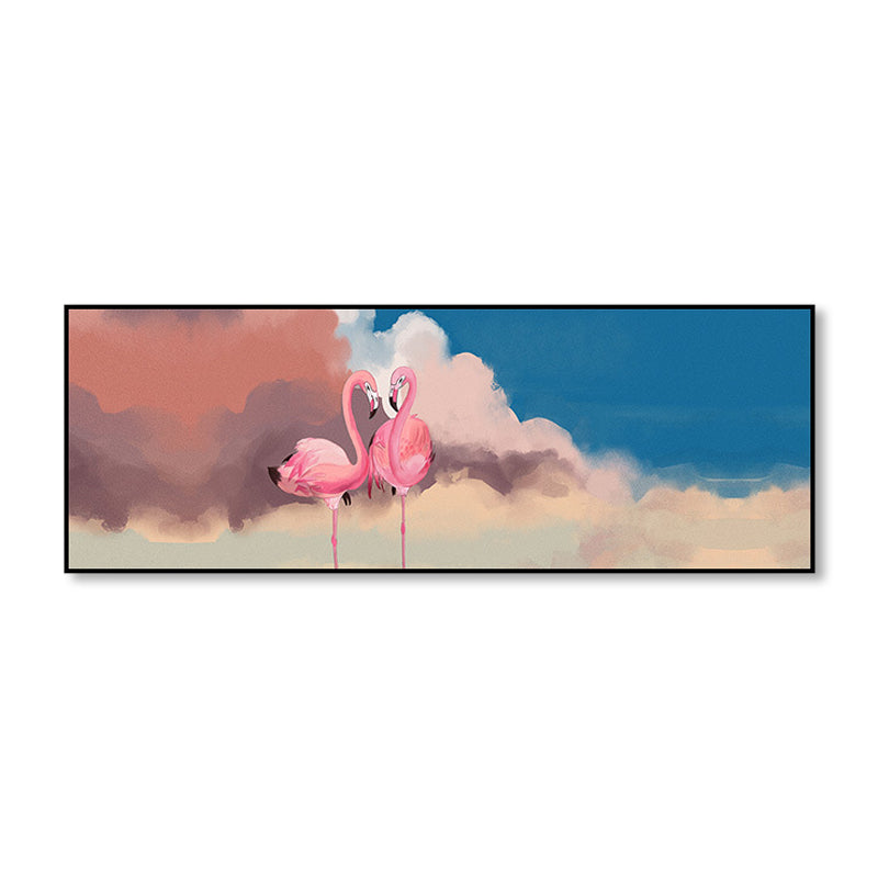 Lisslune | Wild Animal Wrapped Canvas Textured Tropical Style Bedroom Painting in Bright Color