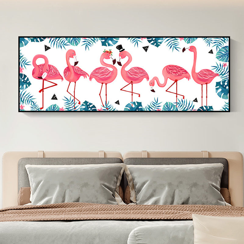 Lisslune | Wild Animal Wrapped Canvas Textured Tropical Style Bedroom Painting in Bright Color