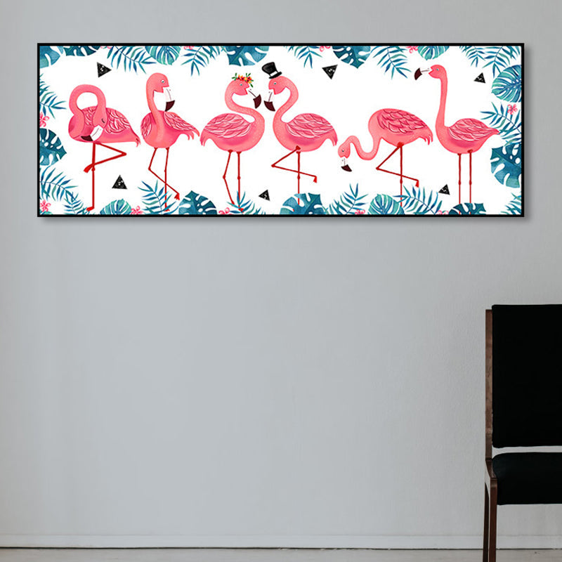 Lisslune | Wild Animal Wrapped Canvas Textured Tropical Style Bedroom Painting in Bright Color