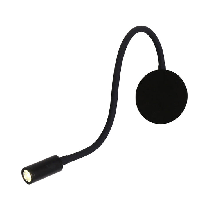 Skørter | Adjustable Cylinder Reading Wall Light Contemporary Silicone and Metal LED Black/White Wall Lamp
