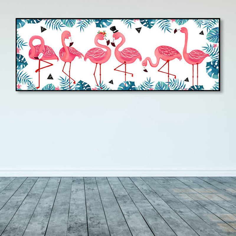 Lisslune | Wild Animal Wrapped Canvas Textured Tropical Style Bedroom Painting in Bright Color