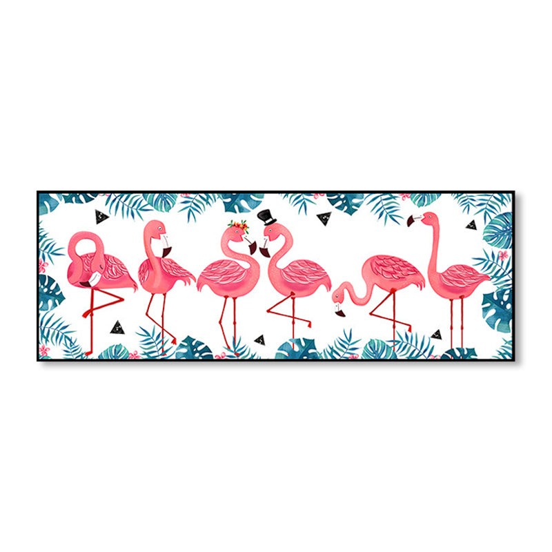 Lisslune | Wild Animal Wrapped Canvas Textured Tropical Style Bedroom Painting in Bright Color