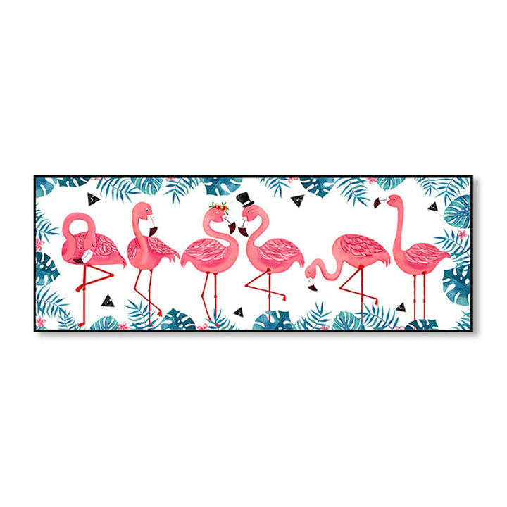 Lisslune | Wild Animal Wrapped Canvas Textured Tropical Style Bedroom Painting in Bright Color