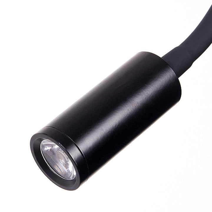 Skørter | Adjustable Cylinder Reading Wall Light Contemporary Silicone and Metal LED Black/White Wall Lamp