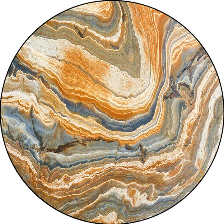 Lisslune | Funky Swirl Stripe Pattern Rug Brown Modern Rug Polyester Pet-Friendly Washable Non-Slip Area Rug for Decoration