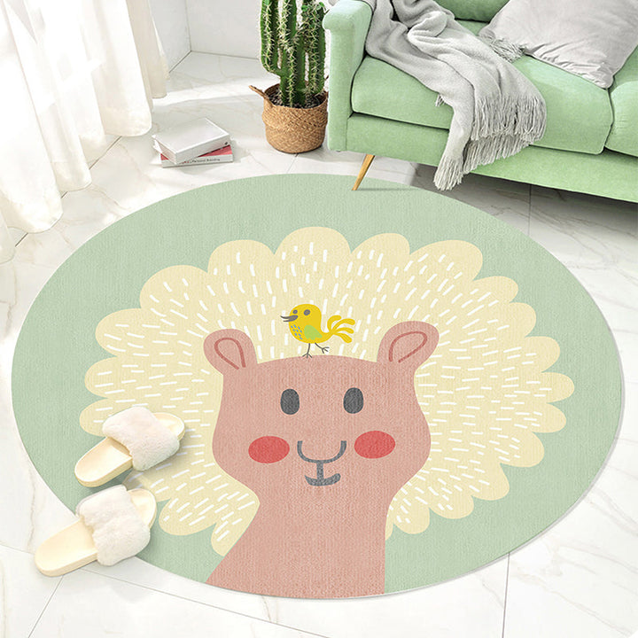 Lisslune | Multicolored Animal Pattern Carpet Polyester Children's Carpet Washable Non-Slip Back Carpet for the Children's Room