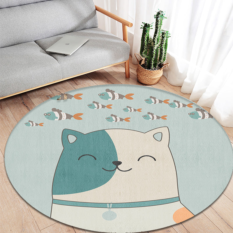 Lisslune | Multicolored Animal Pattern Carpet Polyester Children's Carpet Washable Non-Slip Back Carpet for the Children's Room