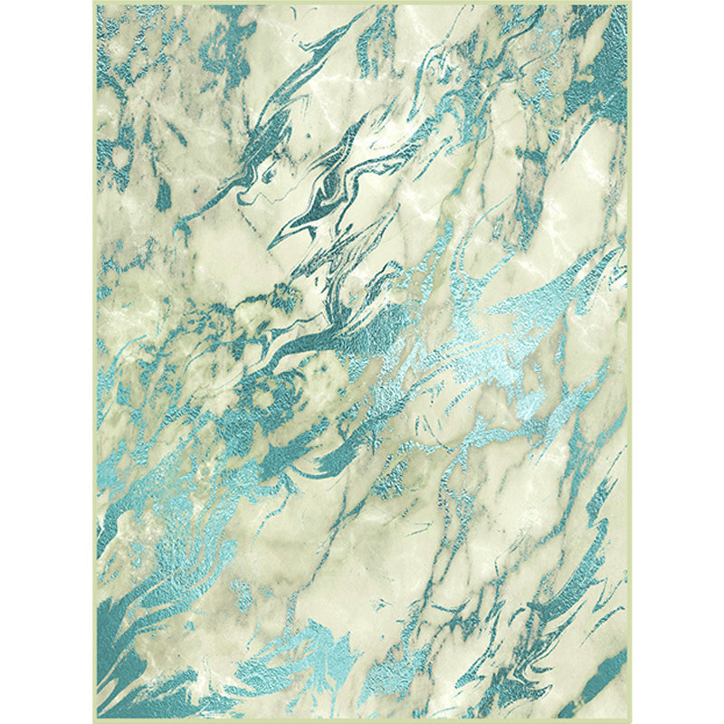 Lisslune | Green Abstract Area Carpet Polyester Modern Carpet Washable Non-slip Background Indoor Carpet for Decoration