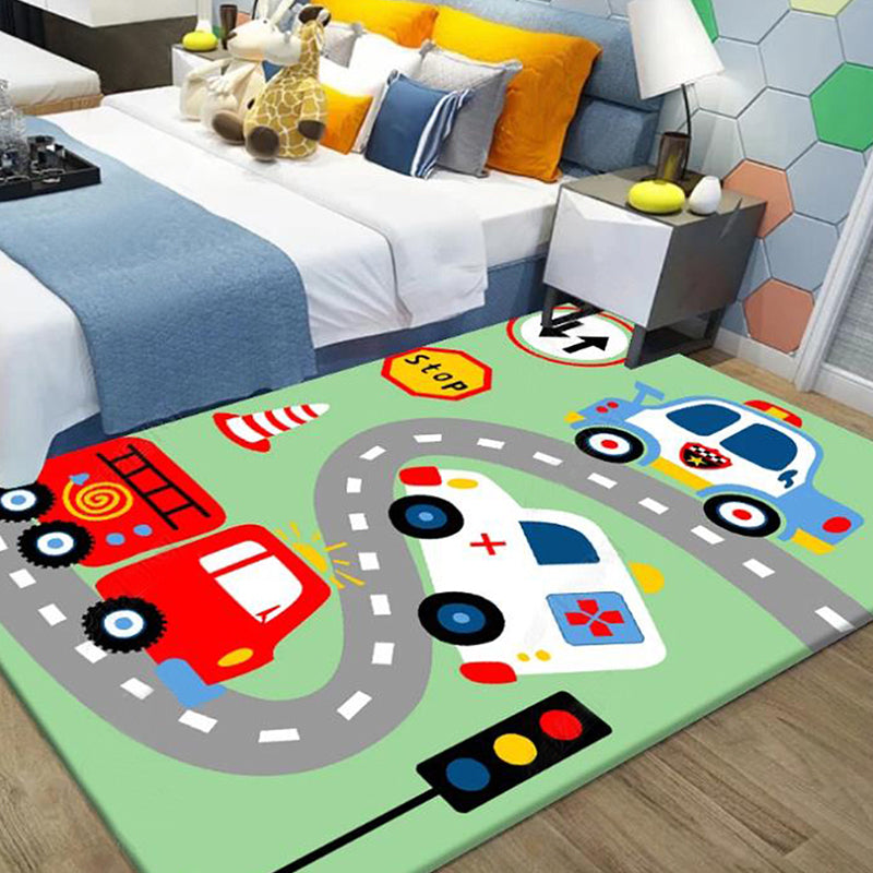 Lisslune | Multifunctional Cartoon Animal Pattern Carpet Polyester Kids Carpet Washable Non-Slip Pet-Friendly Rug for Bedroom