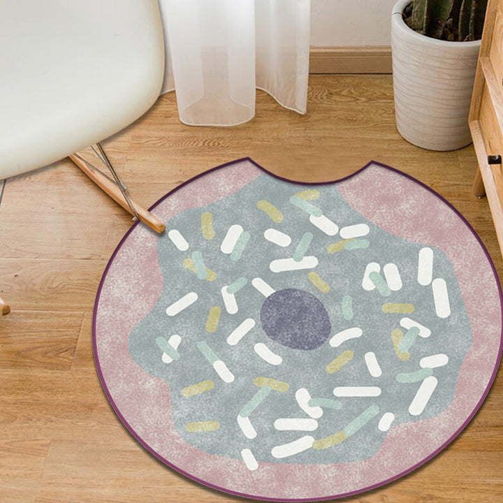 Lisslune | Multicolor Kids Carpet Polypropylene Donut Pattern Carpet Pet-Friendly Washable Non-Slip Rug for the Children's Room