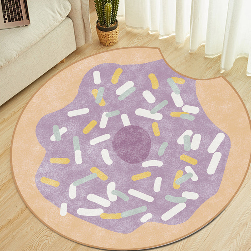 Lisslune | Multicolor Kids Carpet Polypropylene Donut Pattern Carpet Pet-Friendly Washable Non-Slip Rug for the Children's Room