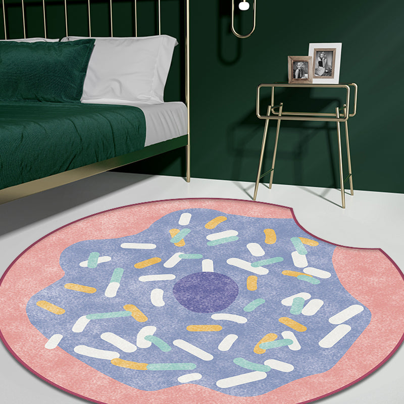Lisslune | Multicolor Kids Carpet Polypropylene Donut Pattern Carpet Pet-Friendly Washable Non-Slip Rug for the Children's Room