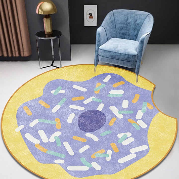 Lisslune | Multicolor Kids Carpet Polypropylene Donut Pattern Carpet Pet-Friendly Washable Non-Slip Rug for the Children's Room