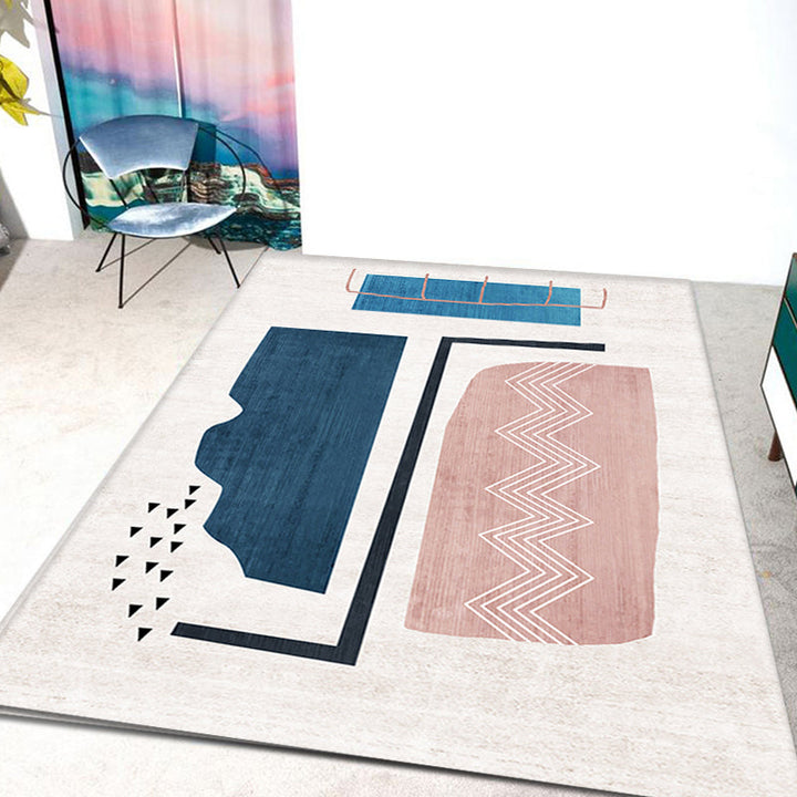 Lisslune | Novelty Home Rug Multi Colors Abstract Carpet Polyester Washable Anti-slip Pet Friendly Rug