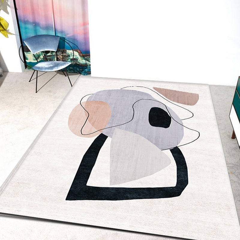 Lisslune | Novelty Home Rug Multi Colors Abstract Carpet Polyester Washable Anti-slip Pet Friendly Rug