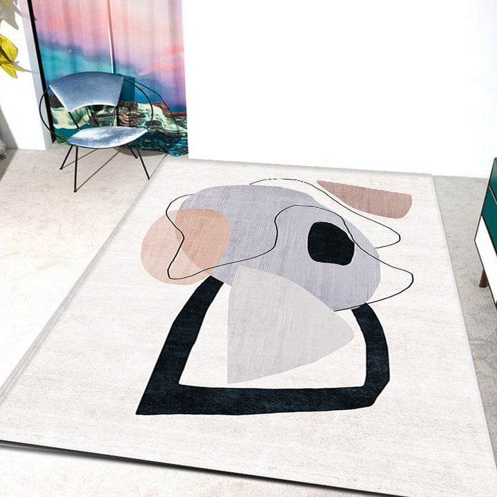 Lisslune | Novelty Home Rug Multi Colors Abstract Carpet Polyester Washable Anti-slip Pet Friendly Rug