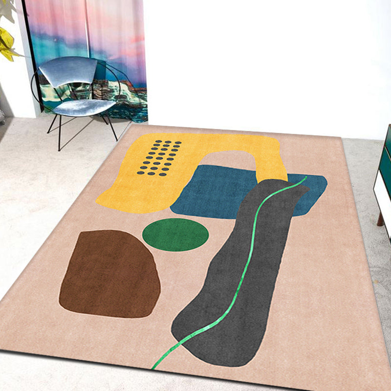 Lisslune | Novelty Home Rug Multi Colors Abstract Carpet Polyester Washable Anti-slip Pet Friendly Rug
