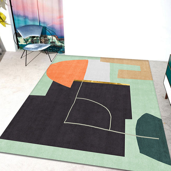 Lisslune | Novelty Home Rug Multi Colors Abstract Carpet Polyester Washable Anti-slip Pet Friendly Rug