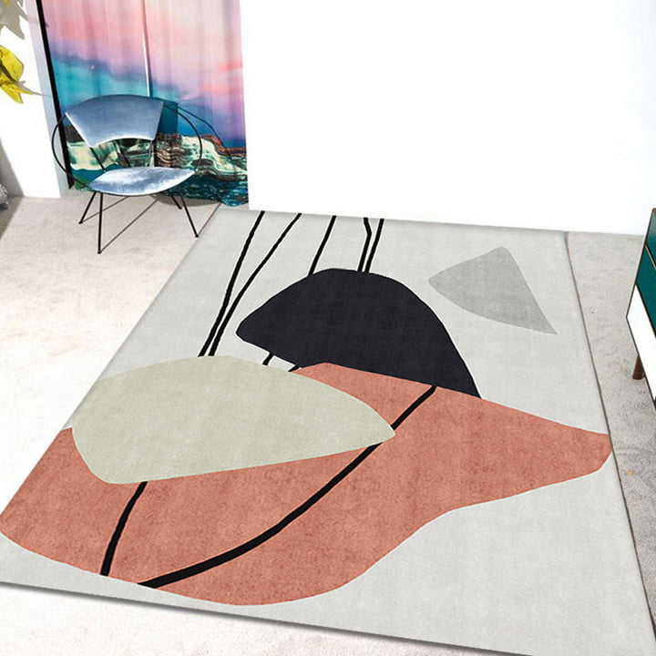 Lisslune | Novelty Home Rug Multi Colors Abstract Carpet Polyester Washable Anti-slip Pet Friendly Rug