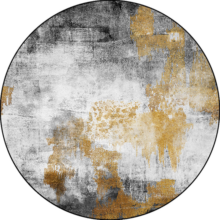 Lisslune | Industrial Living Carpet Gray Abstract Carpet Synthetic Washable Non-Slip Pet-Friendly Carpet