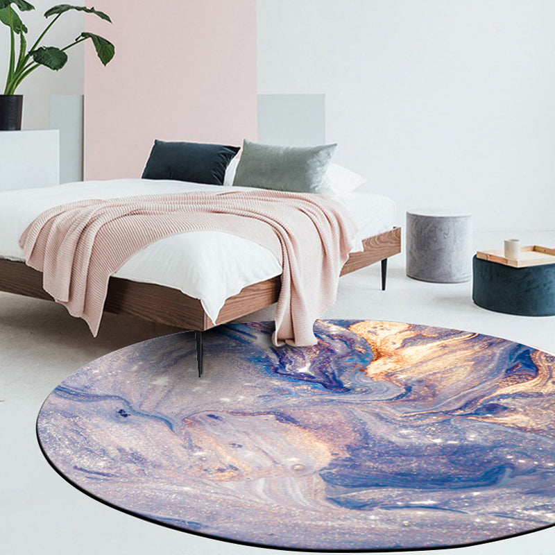 Lisslune | Purple Modernism Rug Synthetic Watercolor Pattern Rug Pet Friendly Washable Non-Slip Rug for the Bedroom